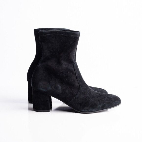 Stuart Weitzman Siggy 60 Black Suede Leather Stretch Sock Boots 36.5 US 6 New - Picture 7 of 10